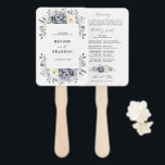 Silver Grey Ivory Floral Winter Wedding Program Hand Fan<br><div class="desc">Elegant floral winter wedding program hand fan features elegant grey ,  ivory and silver watercolor flower bouquet frosty-hued greenery. Please contact me for any help in customisation or if you need any other product with this design.</div>