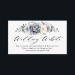 Silver Grey Ivory Floral Winter Wedding Website    Enclosure Card<br><div class="desc">Elegant floral winter wedding website details card features elegant grey ,  ivory and silver watercolor flower bouquet frosty-hued greenery. Please contact me for any help in customisation or if you need any other product with this design.</div>