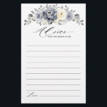 Silver Grey Ivory  Winter Bridal Shower Advice<br><div class="desc">Elegant floral winter bridal shower advice card features elegant grey ,  ivory and silver watercolor flower bouquet frosty-hued greenery. Please contact me for any help in customisation or if you need any other product with this design.</div>