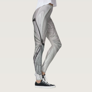 Silver Grey Leggings With Butterfly Pattern