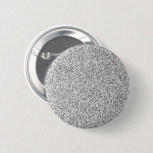 Silver grey light glitter sparkles 6 cm round badge
