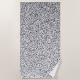 Silver grey light glitter sparkles beach towel