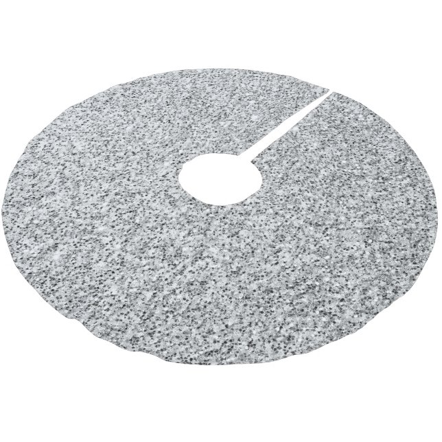 Silver grey light glitter sparkles brushed polyester tree skirt (Angled)