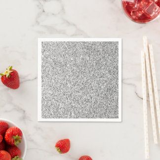 Silver grey light glitter sparkles napkin