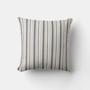 Silver Grey Lines Geometric Pattern Cushion