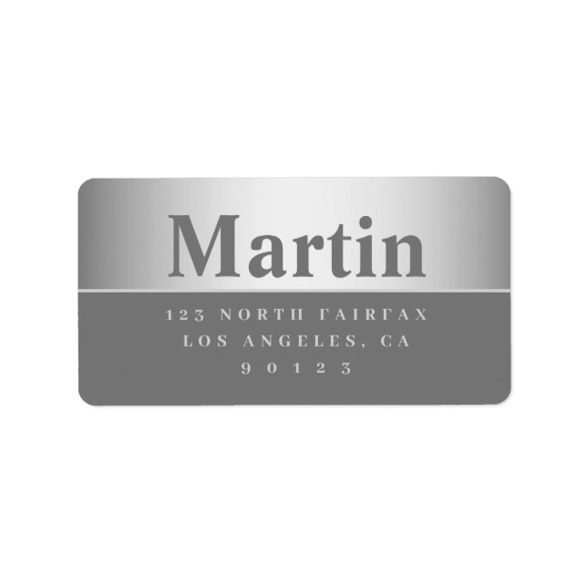 Silver Grey Look Return Address Label (Front)