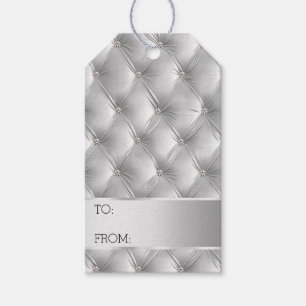 Silver Grey Luxury faux Velvet Christmas Gift Tags