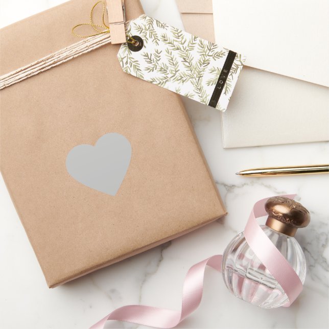 Silver Grey Matte Heart Sticker (Gifting)