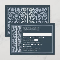 Silver Grey Mediaeval Sword Wedding RSVP