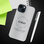 Silver Grey Metallic Add Custom Business Logo Text iPhone 13 Case<br><div class="desc">Promote your business with this cool iPhone case,  featuring silver metallic background,  custom logo & text. Easily add your details by clicking on the "personalise" option.</div>