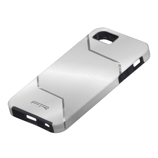 Silver Grey Metallic Design-Stainless Steel Look Case-Mate iPhone Case (Bottom)