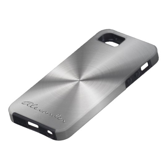 Silver Grey Metallic Design Stainless Steel Look iPhone 5 Cases