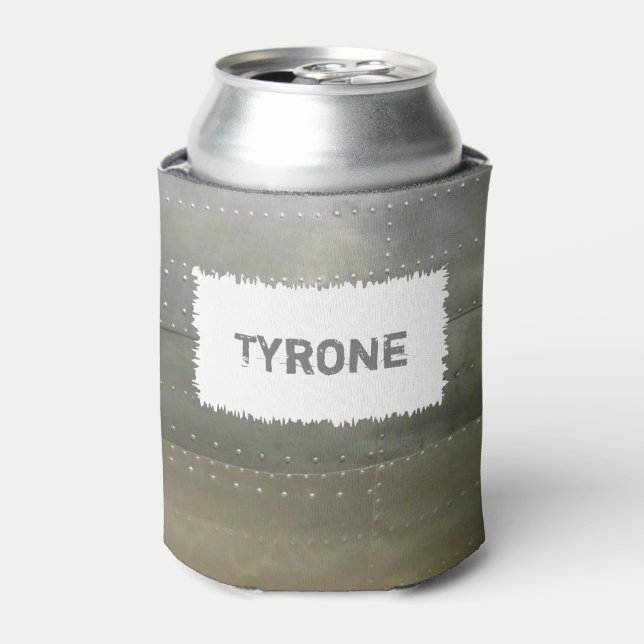Silver Grey Metallic Effect Can Cooler (Can Front)