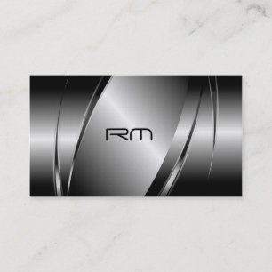Silver Grey Metallic Look-Stainless Steel Pattern Business Card