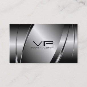 Silver Grey Metallic Look-Stainless Steel Pattern Business Card