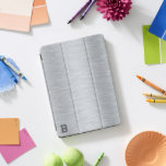 Silver Grey Metallic Texture Image Monogram iPad Pro Cover<br><div class="desc">Silver grey image of a metallic texture background,  brushed aluminium look with a custom monogram. Simple,  minimalistic design.</div>
