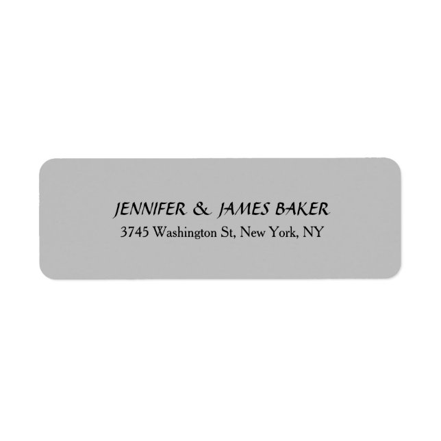 Silver Grey Minimalist Plain Modern Family Name (Front)