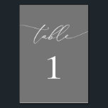 Silver Grey Minimalist Table Number<br><div class="desc">Beautiful,  elegant,  modern and minimalist,  table number card. Fully customisable.</div>