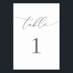 Silver Grey Minimalist Table Number<br><div class="desc">Beautiful,  elegant,  modern and minimalist,  table number card. Fully customisable. **PLEASE NOTE: To order,  simply adjust your table number and add each number to your cart separately. Then check out once you are finished.</div>
