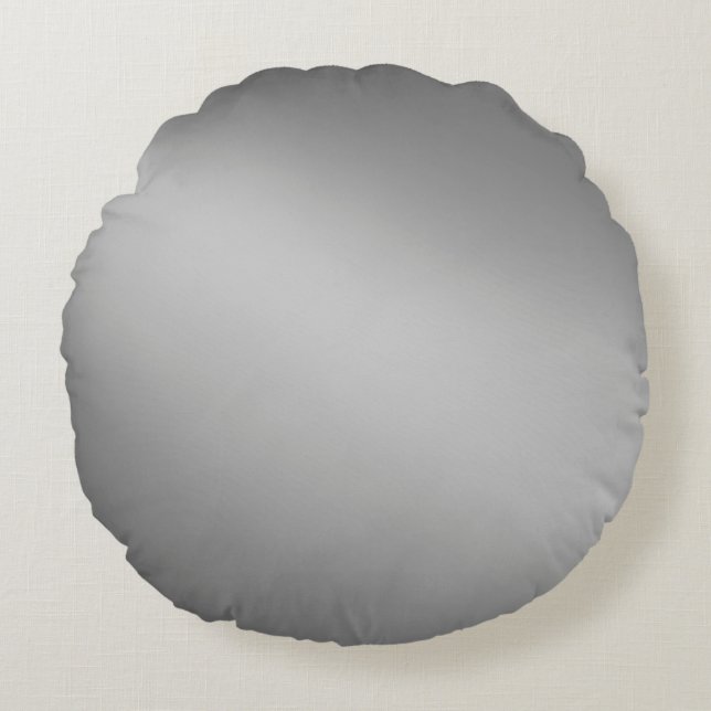 Silver Grey Monochrome ombre moonlight  Round Cushion (Front)
