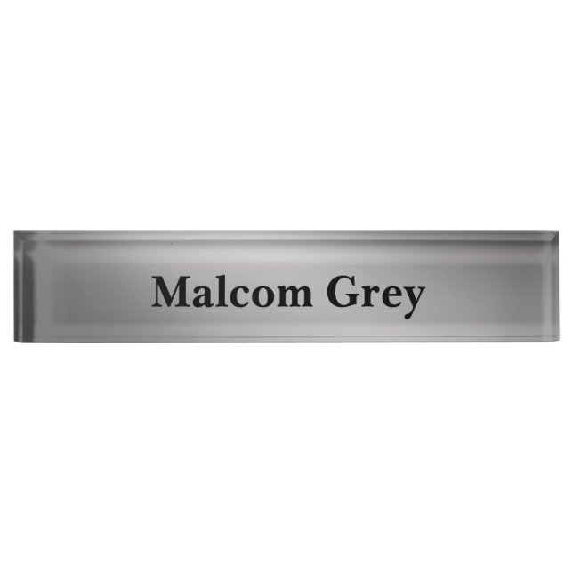Silver Grey moonlight ombre effect  Nameplate (Front)