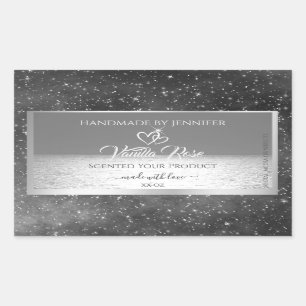 Silver Grey Ocean Product Labels Glitter Stars