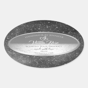 Silver Grey Ocean Product Labels Glitter Stars