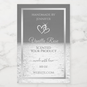 Silver Grey Ocean Sunset Product Packaging Labels