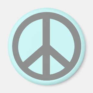 Silver Grey Peace Symbol Products Magnet