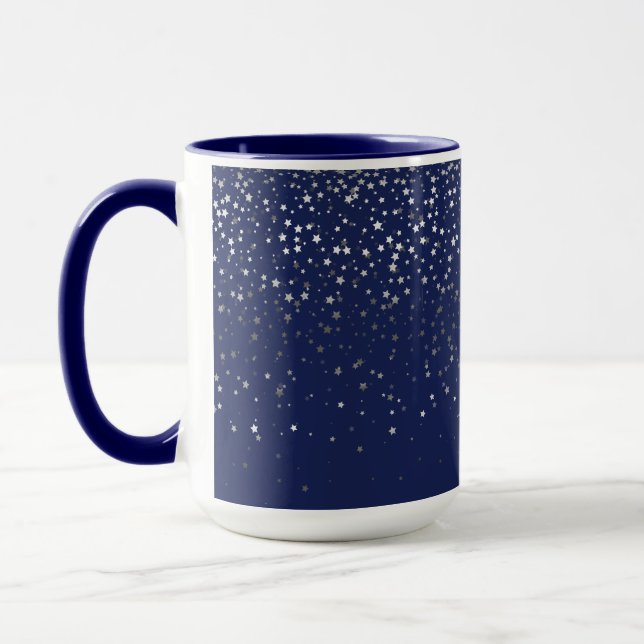Silver-Grey Petite Stars Coffee Mug-Midnight Mug (Left)
