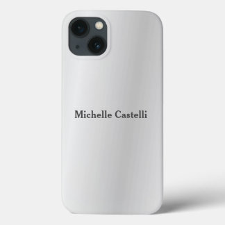 Silver Grey Professional Unique Add Own Name iPhone 13 Case