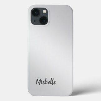 Silver Grey Professional Unique Add Own Name iPhone 13 Case