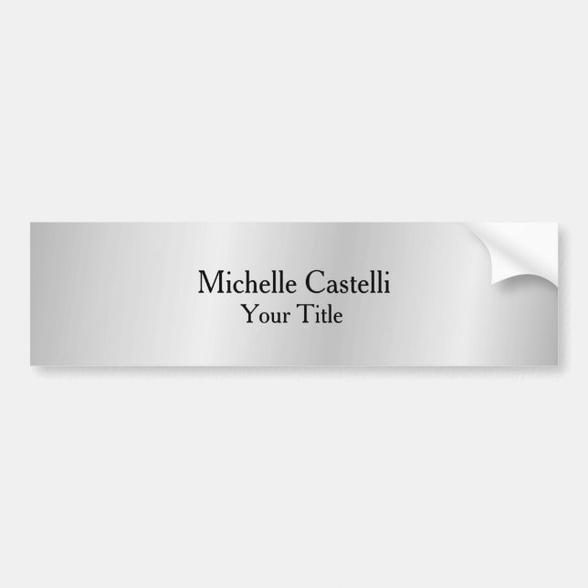 Silver Grey Professional Unique Classical Simple Bumper Sticker (Front)