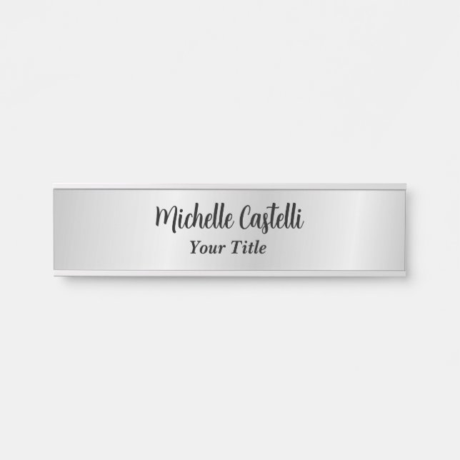 Silver Grey Professional Unique Classical Simple Door Sign (Front)