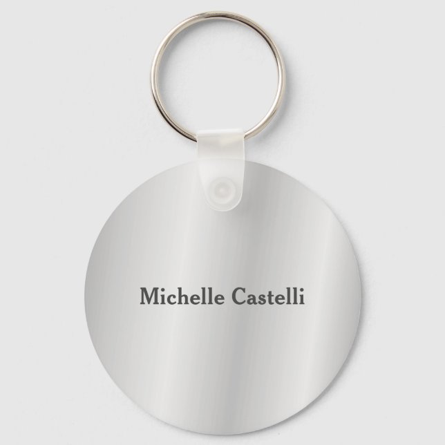 Silver Grey Professional Unique Classical Simple Key Ring (Front)