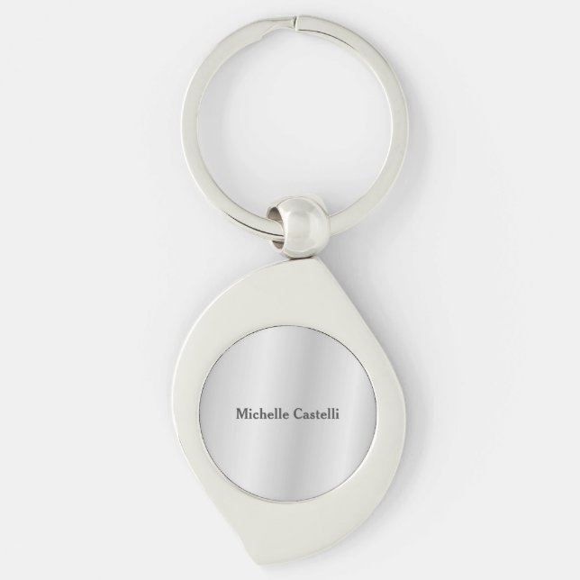 Silver Grey Professional Unique Classical Simple Key Ring (Front)