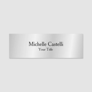 Silver Grey Professional Unique Classical Simple Name Tag