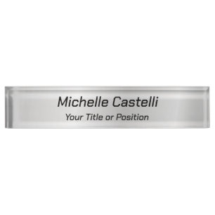 Silver Grey Professional Unique Futuristic Modern Nameplate