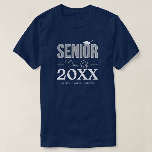 Silver Grey Senior Class of T-Shirt (Design Front)