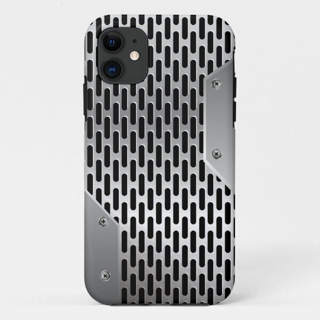 Silver Grey Shiny Metallic Look Pattern Case-Mate iPhone Case (Back)