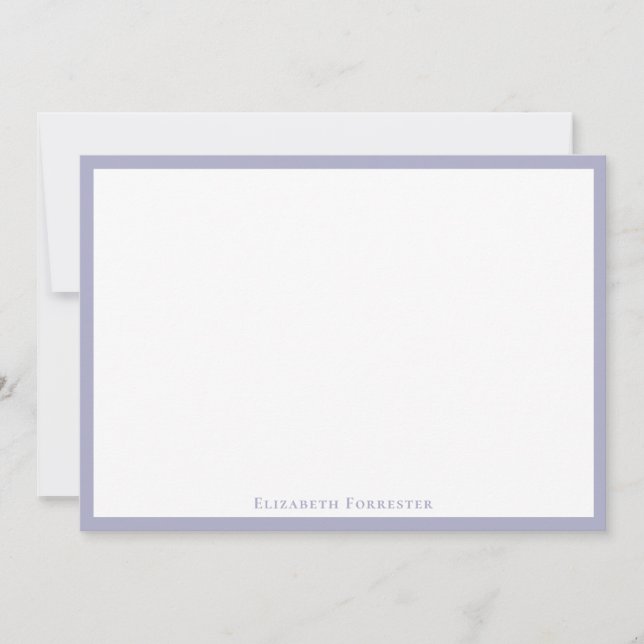 Silver Grey Simple Minimalist Border Note Card (Front)