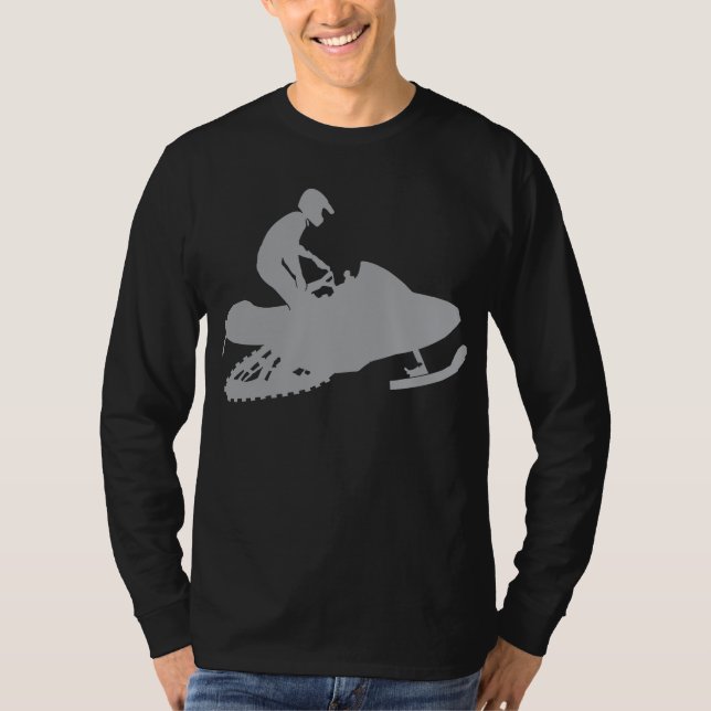 Silver Grey Snowmobiler T-Shirt (Front)