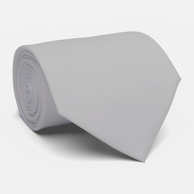 Silver Grey Solid Colour Tie (Rolled)