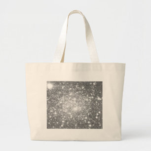 Silver Grey Sparkle Large Tote Bag