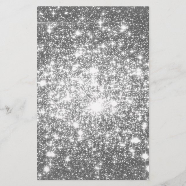 Silver Grey Sparkle Stationery (Front)
