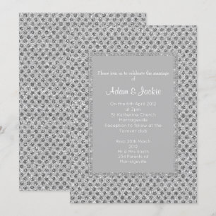 Silver Grey SPOT ELEGANT WEDDING Invitation