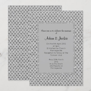 Silver Grey SPOT ELEGANT WEDDING Invitation