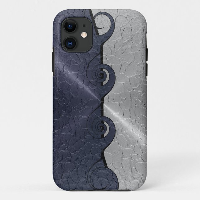 Silver Grey Stainless Metallic Swirl Pattern 2 Case-Mate iPhone Case (Back)