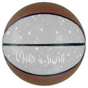 Silver Grey Starlight Wish Pun Basketball