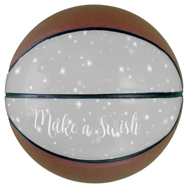 Silver Grey Starlight Wish Pun Basketball (Front)